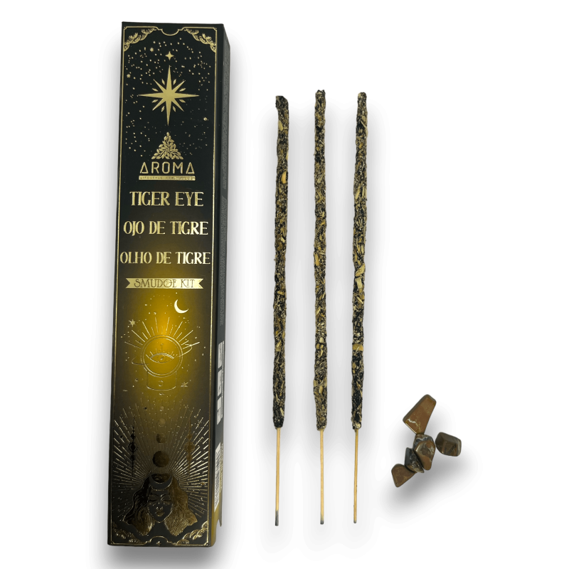incienso ojo de tigre aroma smudge kit incienso crystal barritas de incienso con minerales