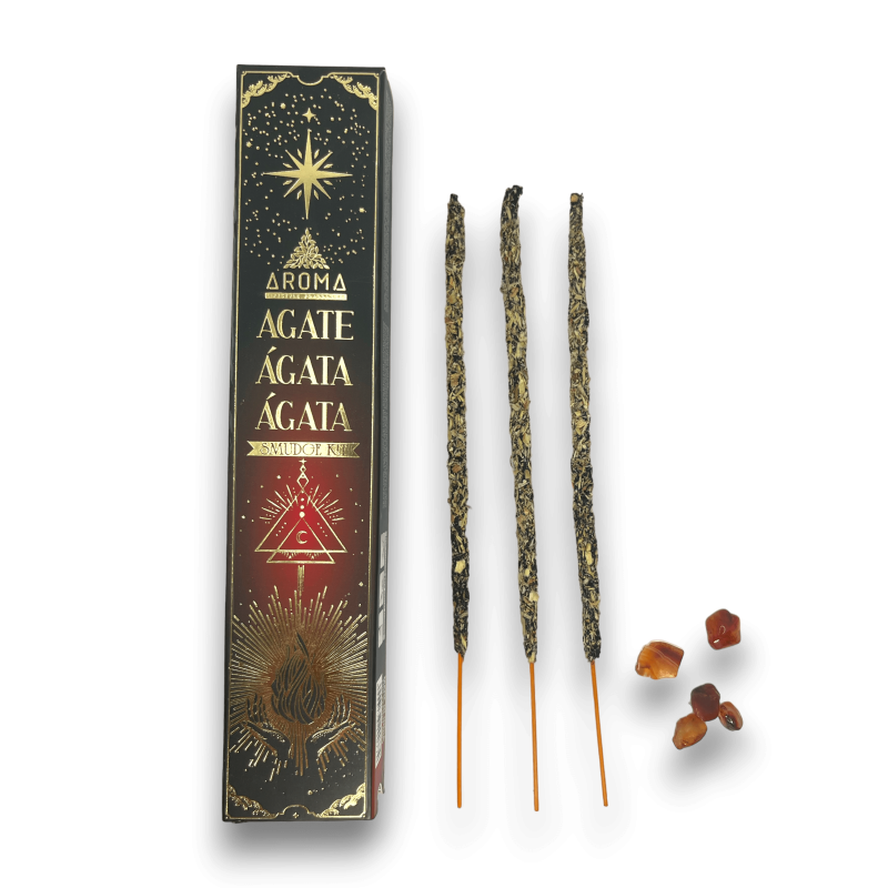 incienso agata aroma smudge kit incienso crystal barritas de incienso con minerales 1 cajita de 20gr